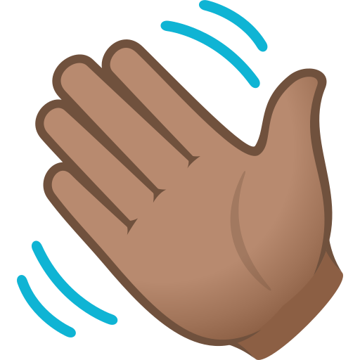 Waving Hand Sign: Medium Skin Tone on JoyPixels