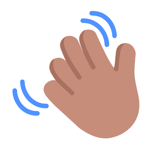 Waving Hand Sign: Medium Skin Tone on Microsoft Fluent
