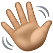 Waving Hand Sign: Medium Skin Tone on Samsung