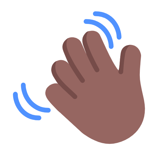 Waving Hand Sign: Medium-Dark Skin Tone on Microsoft Fluent