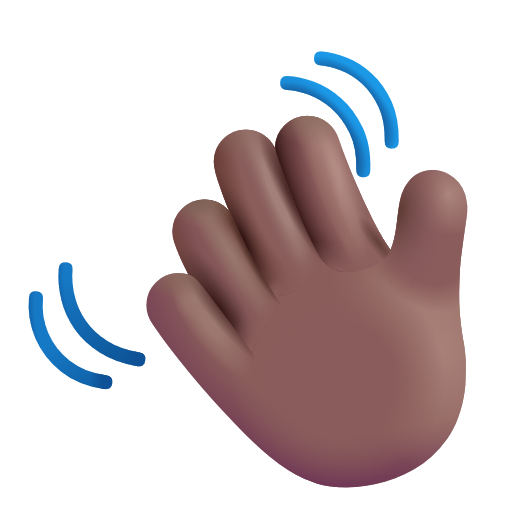 Waving Hand Sign: Medium-Dark Skin Tone on Microsoft 3D