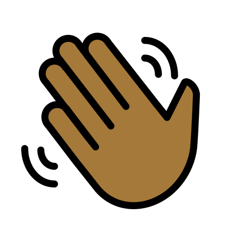 Waving Hand Sign: Medium-Dark Skin Tone on OpenMoji
