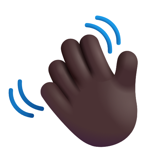 Waving Hand Sign: Dark Skin Tone on Microsoft 3D