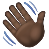 Waving Hand Sign: Dark Skin Tone on WhatsApp
