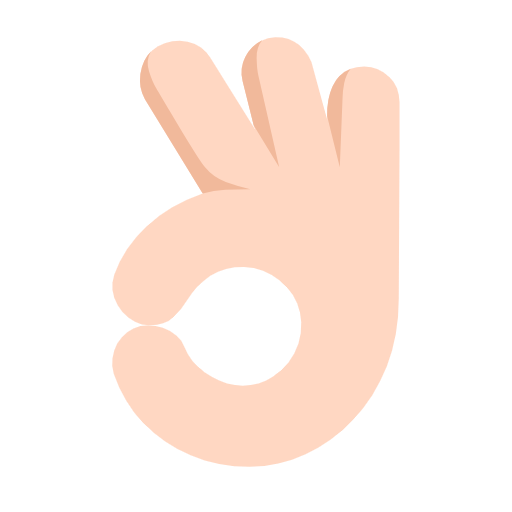 Ok Hand Sign: Light Skin Tone on Microsoft Fluent