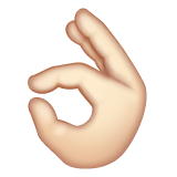 Ok Hand Sign: Light Skin Tone on WhatsApp