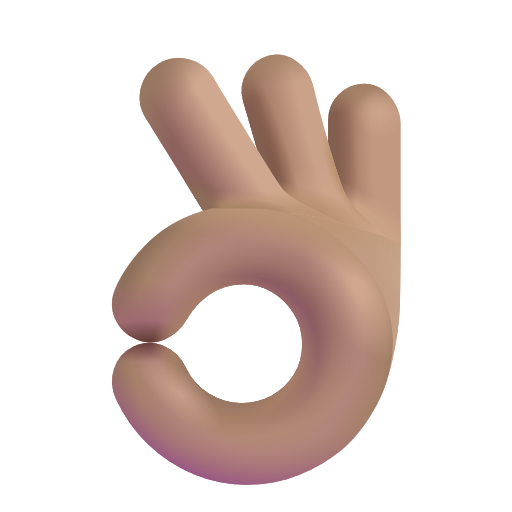 Ok Hand Sign: Medium Skin Tone on Microsoft 3D