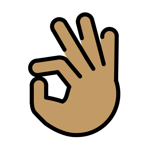 Ok Hand Sign: Medium Skin Tone on OpenMoji