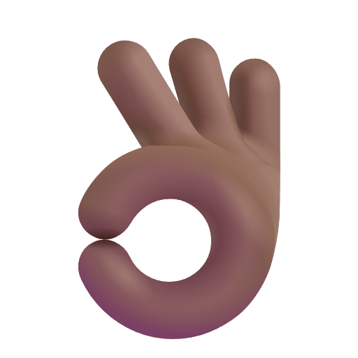 Ok Hand Sign: Medium-Dark Skin Tone on Microsoft 3D