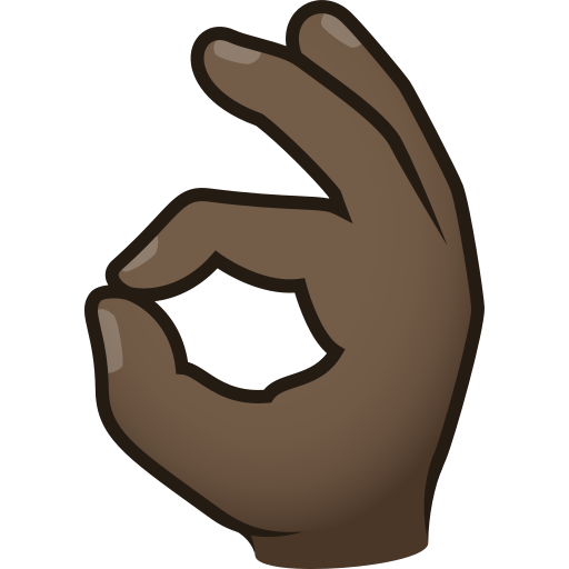 Ok Hand Sign: Dark Skin Tone on JoyPixels