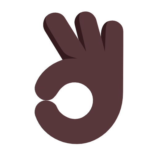 Ok Hand Sign: Dark Skin Tone on Microsoft Fluent