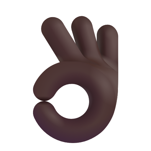 Ok Hand Sign: Dark Skin Tone on Microsoft 3D