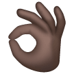Ok Hand Sign: Dark Skin Tone on Samsung