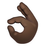 Ok Hand Sign: Dark Skin Tone on WhatsApp