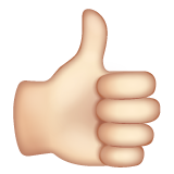 Thumbs Up Sign: Light Skin Tone on WhatsApp