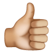 Thumbs Up Sign: Medium-Light Skin Tone on Samsung