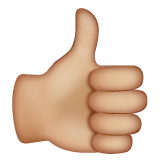 Thumbs Up Sign: Medium-Light Skin Tone on WhatsApp