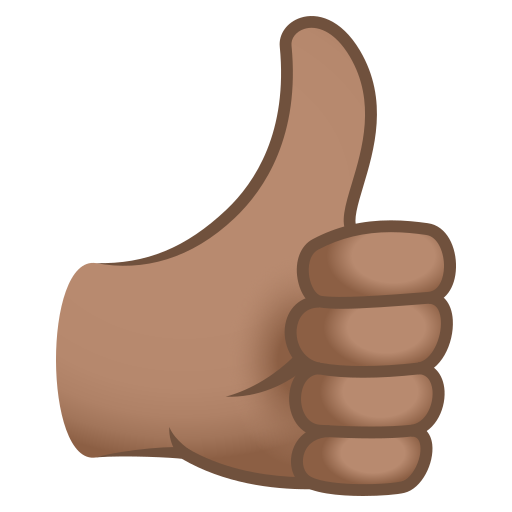 Thumbs Up Sign: Medium Skin Tone on JoyPixels