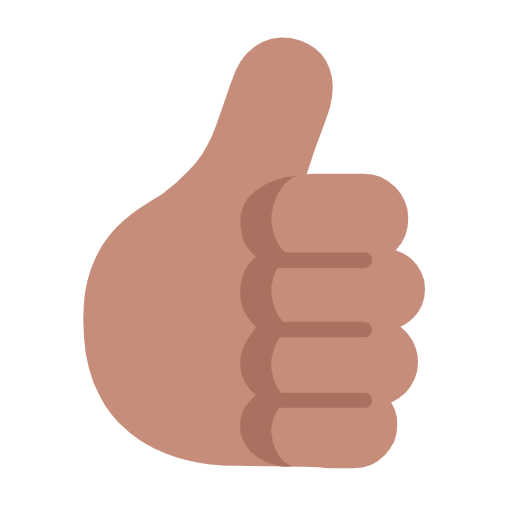 Thumbs Up Sign: Medium Skin Tone on Microsoft Fluent