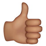 Thumbs Up Sign: Medium Skin Tone on WhatsApp