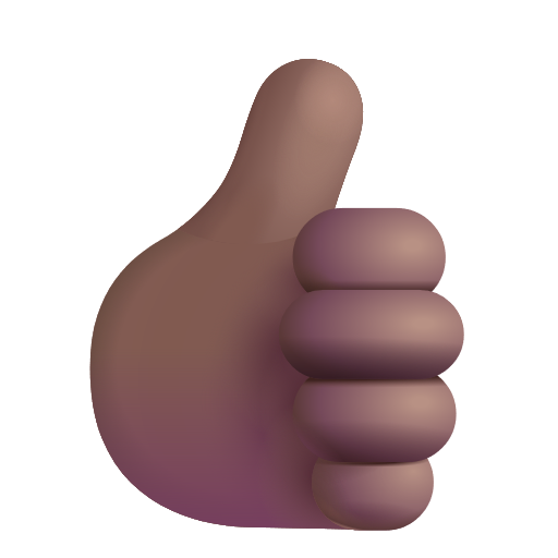Thumbs Up Sign: Medium-Dark Skin Tone on Microsoft 3D