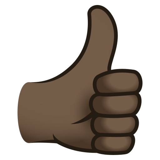 Thumbs Up Sign: Dark Skin Tone on JoyPixels