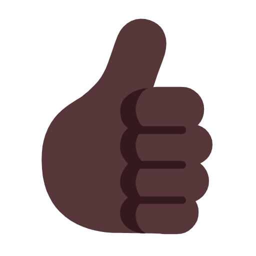 Thumbs Up Sign: Dark Skin Tone on Microsoft Fluent