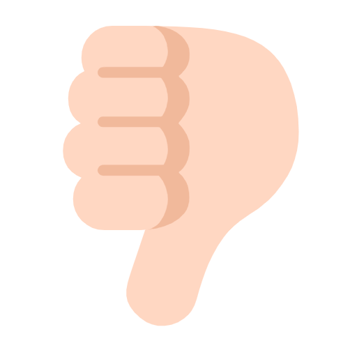 Thumbs Down Sign: Light Skin Tone on Microsoft Fluent