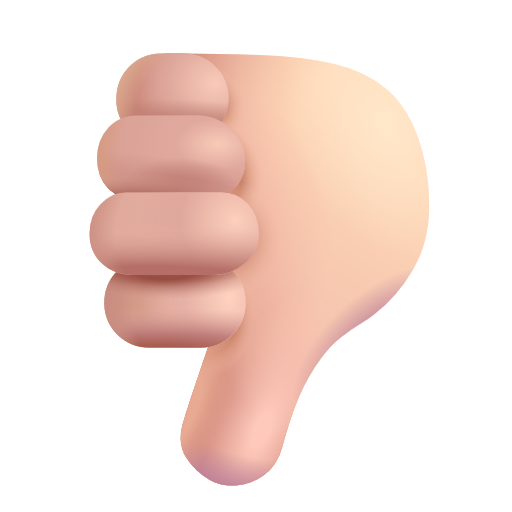 Thumbs Down Sign: Light Skin Tone on Microsoft 3D