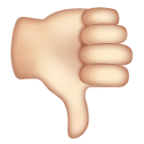 Thumbs Down Sign: Light Skin Tone on WhatsApp