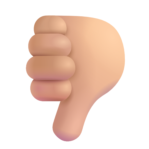 Thumbs Down Sign: Medium-Light Skin Tone on Microsoft 3D