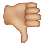 Thumbs Down Sign: Medium-Light Skin Tone on WhatsApp