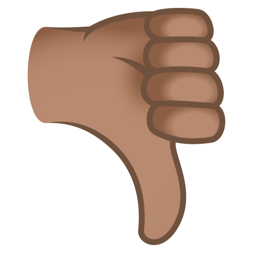 Thumbs Down Sign: Medium Skin Tone on JoyPixels