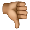 Thumbs Down Sign: Medium Skin Tone on Samsung