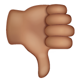 Thumbs Down Sign: Medium Skin Tone on WhatsApp