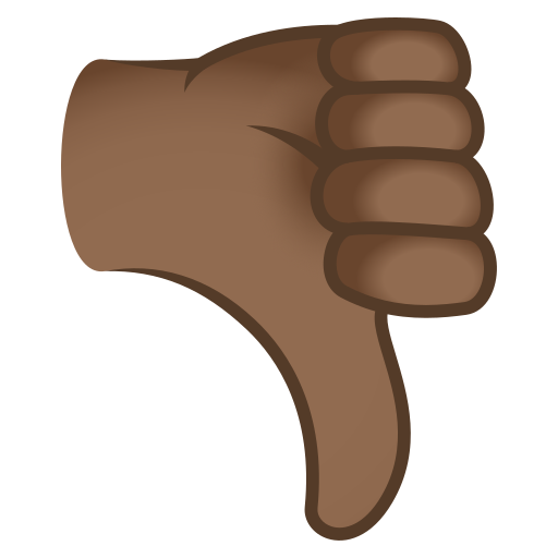 Thumbs Down Sign: Medium-Dark Skin Tone on JoyPixels