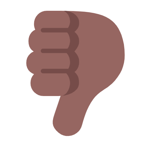Thumbs Down Sign: Medium-Dark Skin Tone on Microsoft Fluent