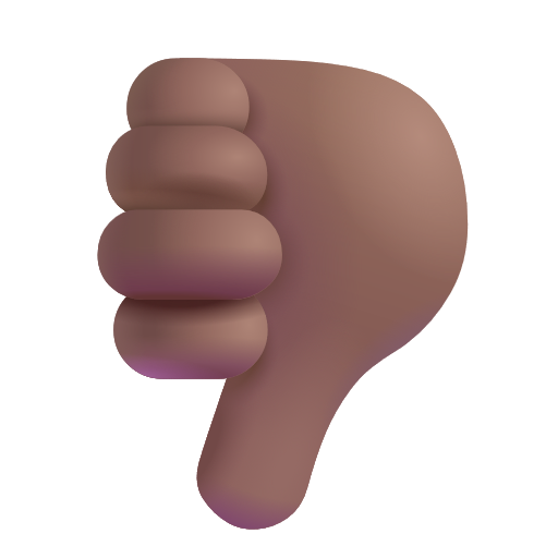 Thumbs Down Sign: Medium-Dark Skin Tone on Microsoft 3D
