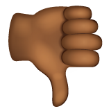 Thumbs Down Sign: Medium-Dark Skin Tone on WhatsApp
