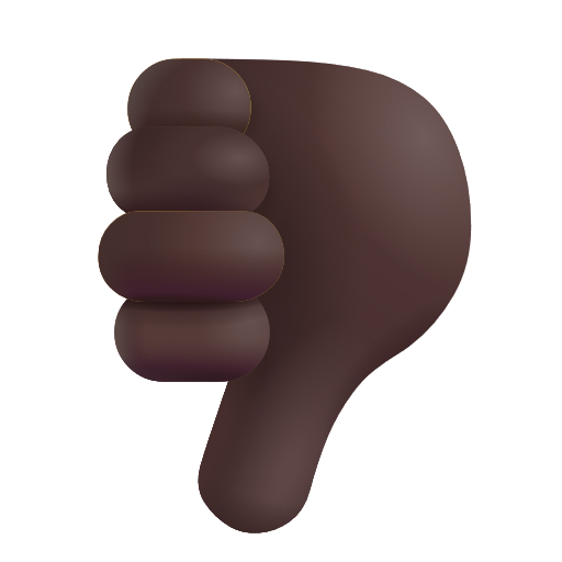 Thumbs Down Sign: Dark Skin Tone on Microsoft 3D