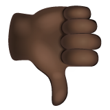 Thumbs Down Sign: Dark Skin Tone on WhatsApp