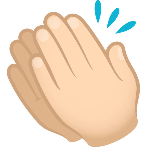 Clapping Hands Sign: Light Skin Tone on JoyPixels