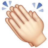 Clapping Hands Sign: Light Skin Tone on WhatsApp