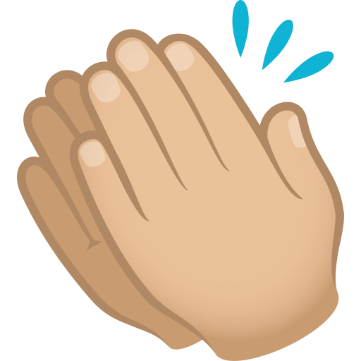 Clapping Hands Sign: Medium-Light Skin Tone on JoyPixels