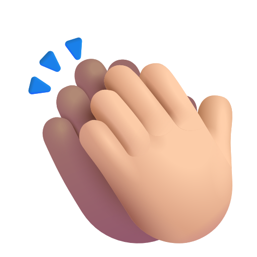 Clapping Hands Sign: Medium-Light Skin Tone on Microsoft 3D