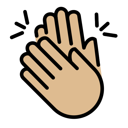 Clapping Hands Sign: Medium-Light Skin Tone on OpenMoji