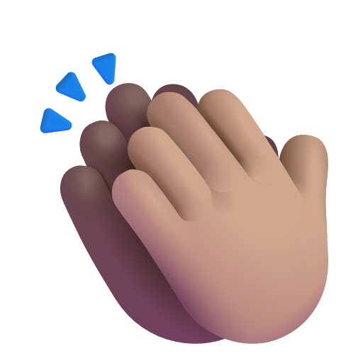Clapping Hands Sign: Medium Skin Tone on Microsoft 3D