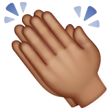 Clapping Hands Sign: Medium Skin Tone on WhatsApp