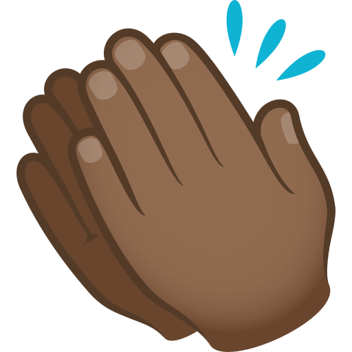 Clapping Hands Sign: Medium-Dark Skin Tone on JoyPixels
