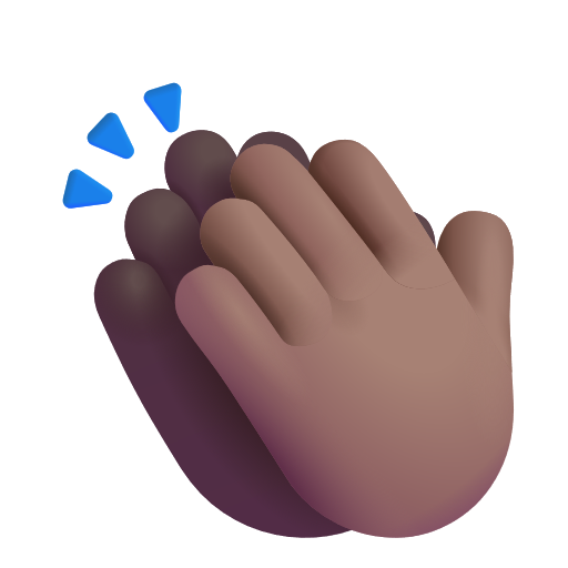 Clapping Hands Sign: Medium-Dark Skin Tone on Microsoft 3D